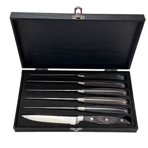 Steak Knives Full Tang w/box by A Cut Above Cutlery - Stainless Steel Serrated